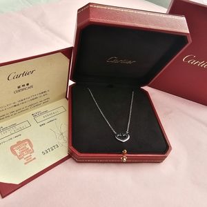 Cartier Necklace C heart White 18K Gold